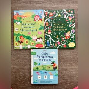 Usborne German fun books and maths book